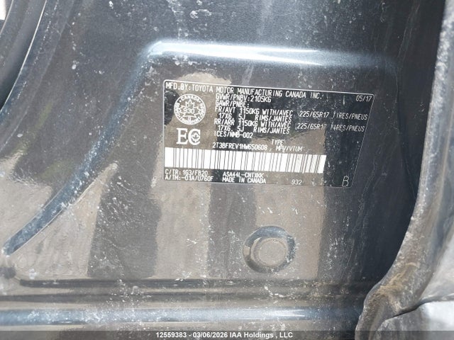 12559383 :رقم المزاد ، 2T3BFREV1HW650608 vin ، 2017 Toyota Rav4 Le مزاد بيع