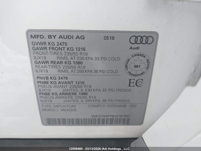 Audi Q5 2.0t Technik 2018 WA1CNAFY6J2187567 Image 9