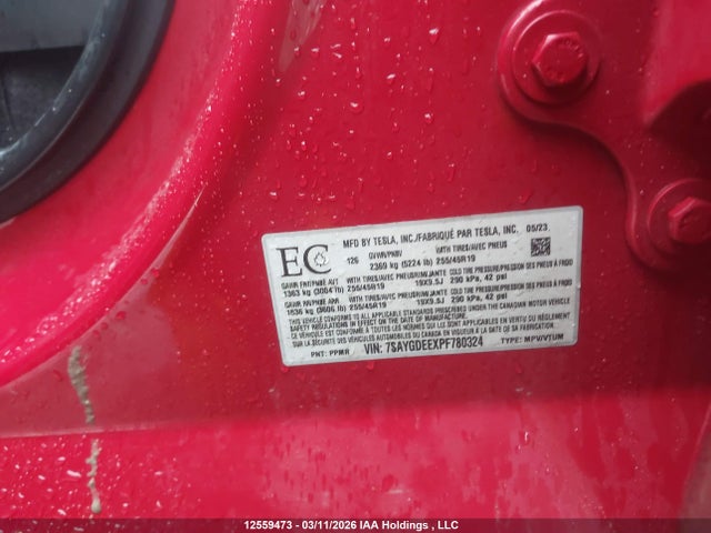 Aukcja sprzedaży 2023 Tesla Model Y Long Range, vin: 7SAYGDEEXPF780324, numer aukcji: 12559473