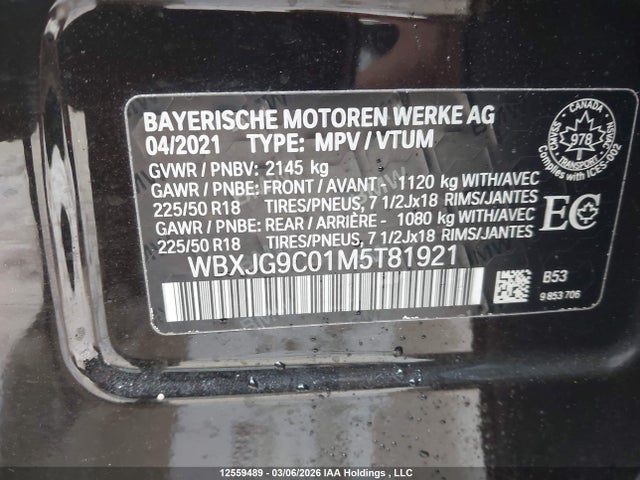 WBXJG9C01M5T81921 BMW X1 Xdrive28i/xdrive28i Essential