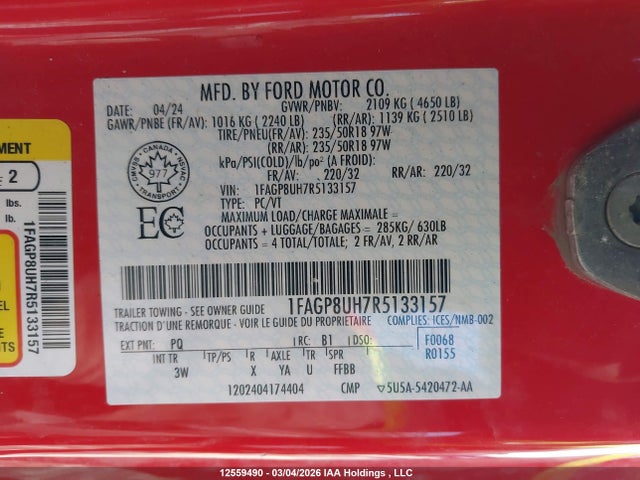 1FAGP8UH7R5133157 Ford Mustang