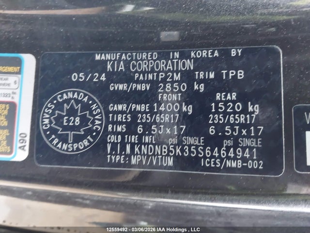 12559492 :رقم المزاد ، KNDNB5K35S6464941 vin ، 2025 Kia A3 مزاد بيع