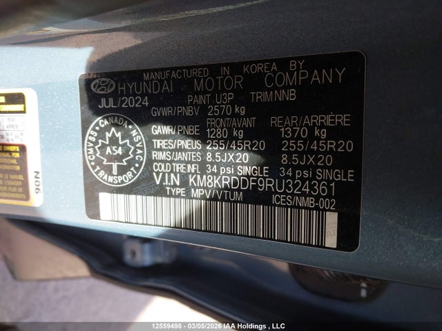 Aukcja sprzedaży 2024 Hyundai Ioniq 5 Limited/disney 100 Platinum Edition, vin: KM8KRDDF9RU324361, numer aukcji: 12559498