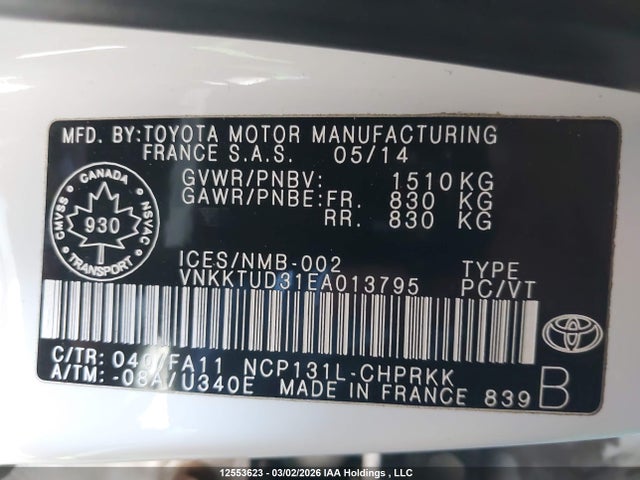 Toyota YARIS LE 2014 VNKKTUD31EA013795 Image 9