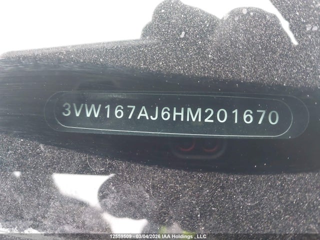 12559509 :رقم المزاد ، 3VW167AJ6HM201670 vin ، 2017 Volkswagen Jetta S مزاد بيع