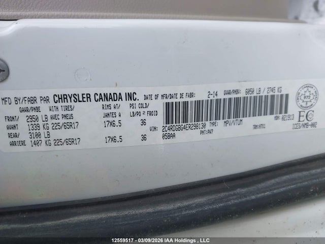 2C4RDGBG4ER298130 Dodge Grand Caravan Se