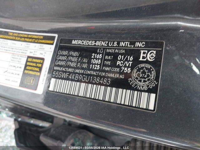 55SWF4KB9GU138483 Mercedes-Benz C 300 4matic