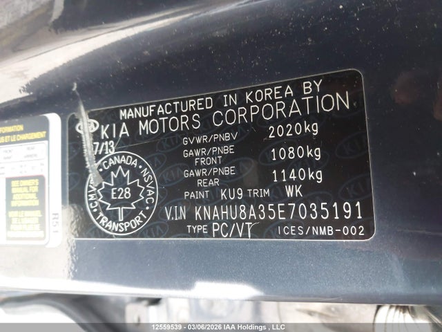 Aukcja sprzedaży 2014 Kia Rondo, vin: KNAHU8A35E7035191, numer aukcji: 12559539