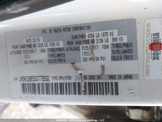 JM3KE2BE5G0776592 Mazda Cx-5 Gx