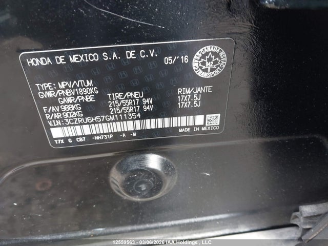 3CZRU6H57GM111354 Honda HR-V EX
