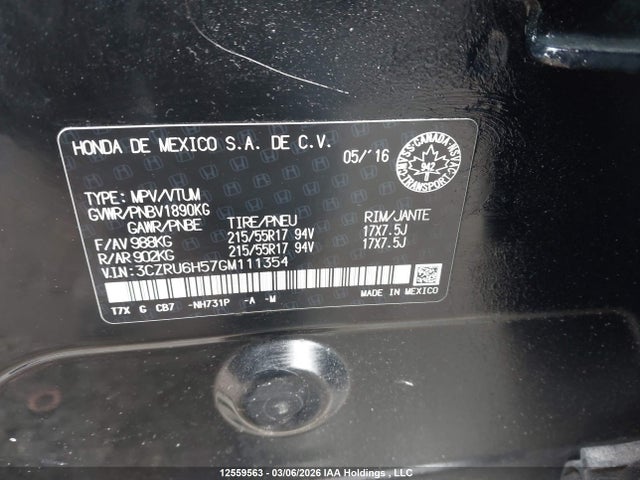 3CZRU6H57GM111354 Honda HR-V EX