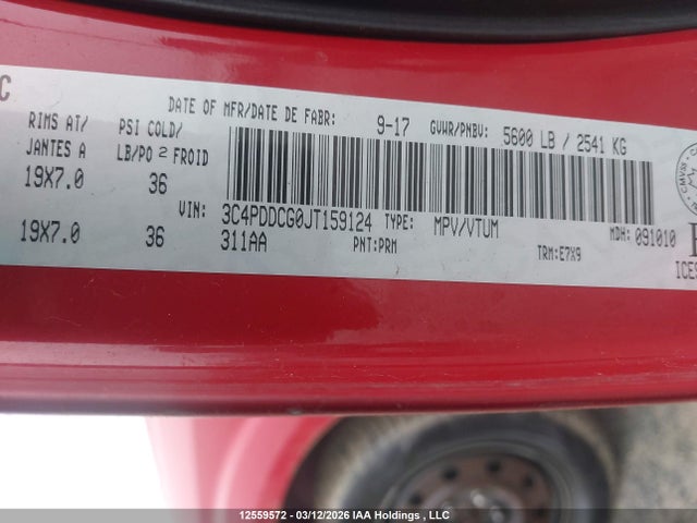 3C4PDDCG0JT159124 Dodge Journey Sxt