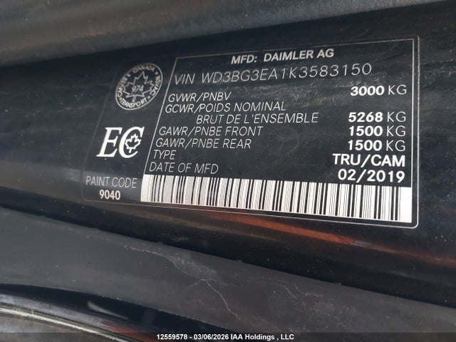WD3BG3EA1K3583150 Mercedes-Benz Metris