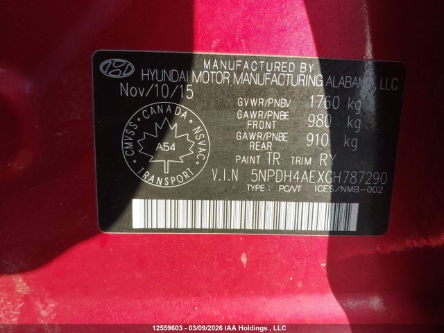 Aukcja sprzedaży 2016 Hyundai Elantra, vin: 5NPDH4AEXGH787290, numer aukcji: 12559603