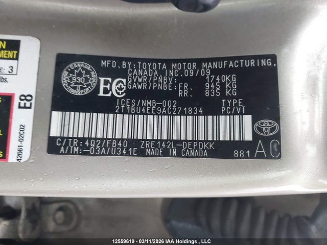 2010 Toyota Corolla S/le/xle მანქანა იყიდება აუქციონზე, vin: 2T1BU4EE9AC271834, აუქციონის ნომერი: 12559619