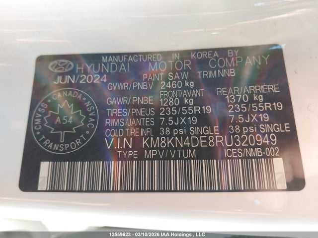 Продажа на аукционе авто 2024 Hyundai Ioniq 5 Sel, vin: KM8KN4DE8RU320949, номер лота: 12559623