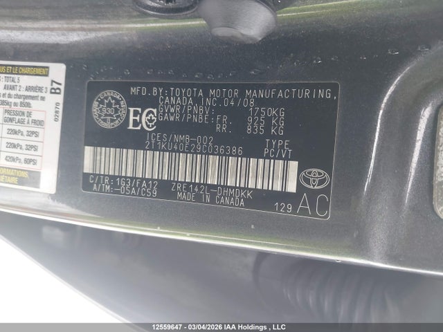 2009 Toyota Matrix Wagon მანქანა იყიდება აუქციონზე, vin: 2T1KU40E29C036386, აუქციონის ნომერი: 12559647