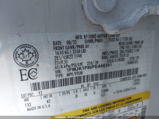 1FMJK1P80PEA66301 Ford Expedition Max King Ranch