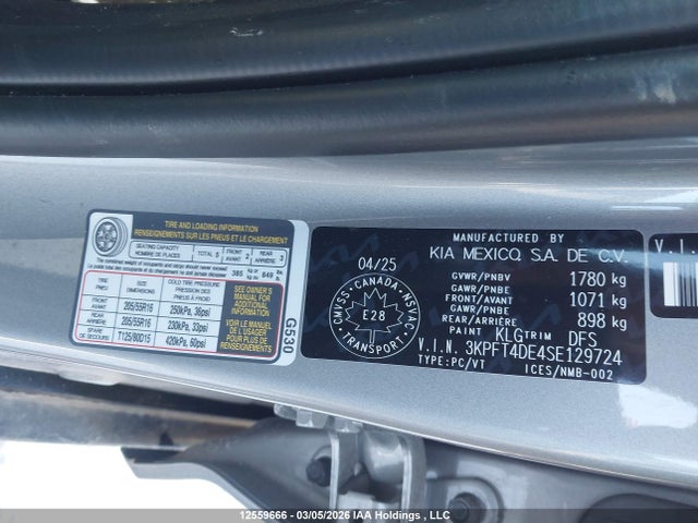 Aukcja sprzedaży 2025 Kia K4 Lx/lxs, vin: 3KPFT4DE4SE129724, numer aukcji: 12559666