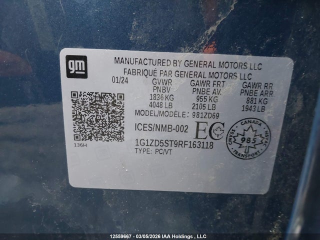 1G1ZD5ST9RF163118 Chevrolet MALIBU LT