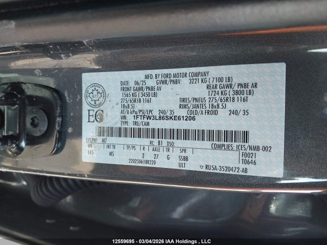 1FTFW3L86SKE61206 Ford F150 Xlt