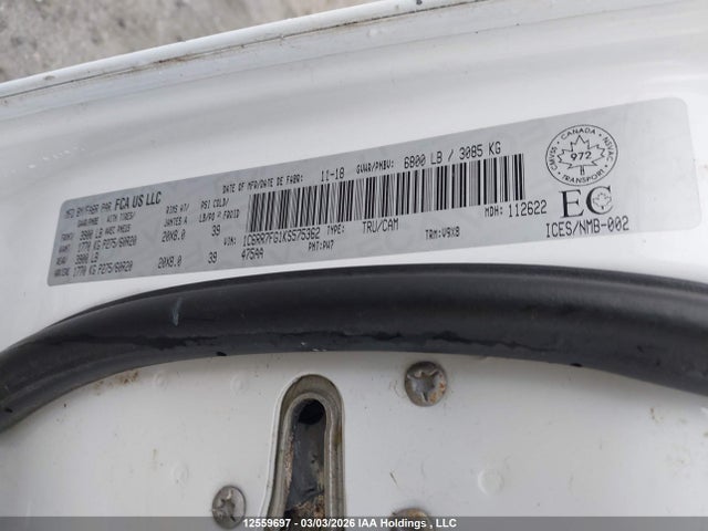Aukcja sprzedaży 2019 Ram 1500 Classic Tradesman, vin: 1C6RR7FG1KS575362, numer aukcji: 12559697
