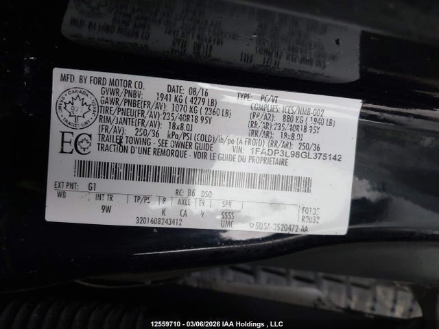 Ford Focus St St 2016 1FADP3L98GL375142 Image 9