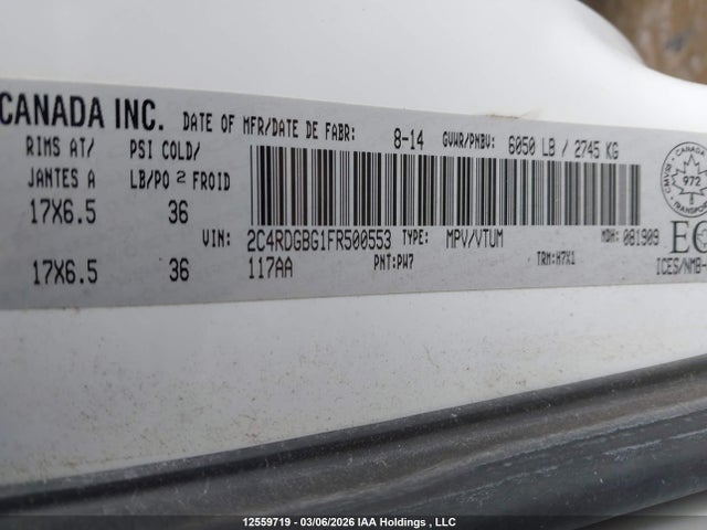 2C4RDGBG1FR500553 Dodge Grand Caravan Se