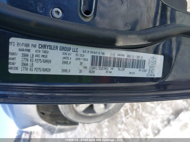 Aukcja sprzedaży 2013 Dodge Ram 1500, vin: 1C6RR7LT3DS579451, numer aukcji: 12559734