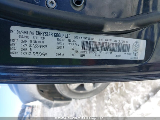 Aukcja sprzedaży 2013 Dodge Ram 1500, vin: 1C6RR7LT3DS579451, numer aukcji: 12559734