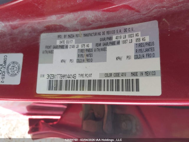 3MZBN1T78HM144149 Mazda Mazda3 Se