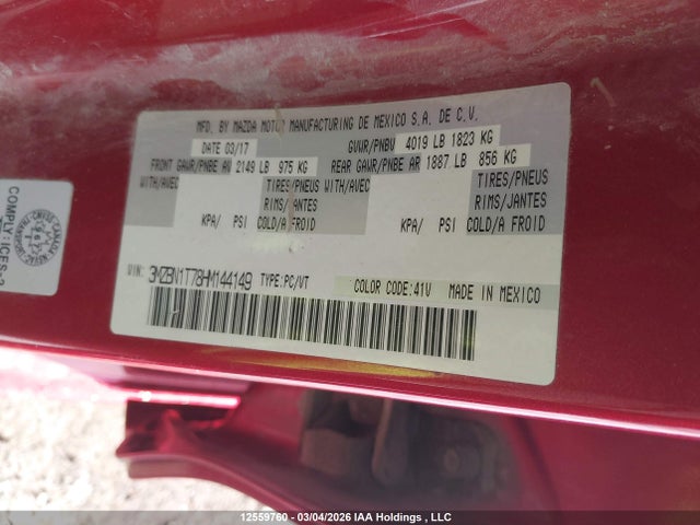 3MZBN1T78HM144149 Mazda Mazda3 Se