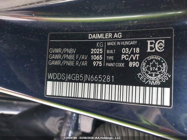 2018 Mercedes-benz Cla 250 4matic მანქანა იყიდება აუქციონზე, vin: WDDSJ4GB5JN665281, აუქციონის ნომერი: 12559769