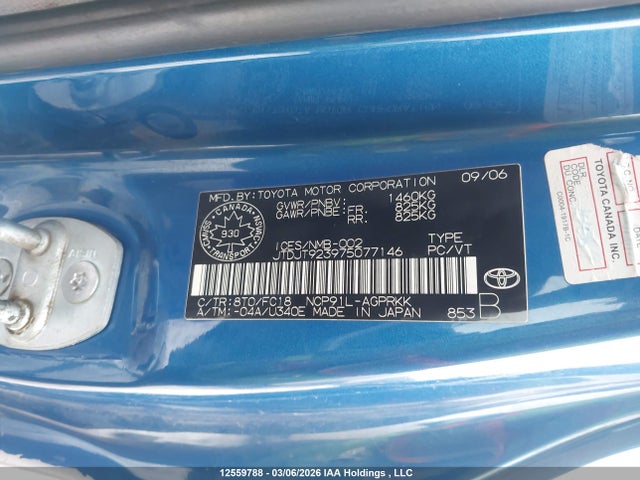 Продажа на аукционе авто 2007 Toyota Yaris, vin: JTDJT923975077146, номер лота: 12559788