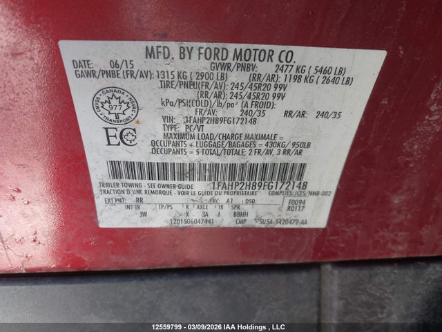 1FAHP2H89FG172148 Ford TAURUS SEL