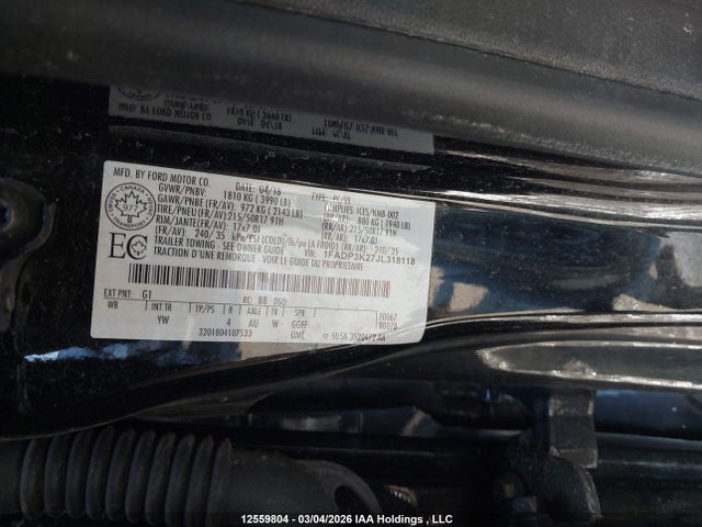 1FADP3K27JL318118 Ford FOCUS SE