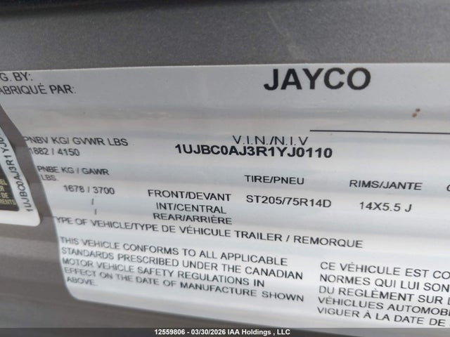 1UJBC0AJ3R1YJ0110 Jayco Jayflight