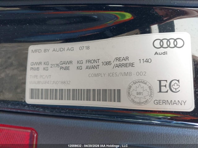 Продаж на аукціоні авто 2018 Audi A4 2.0t Progressiv, vin: WAUBNAF47JN018832, номер лоту: 12559832