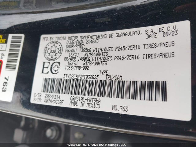 Aukcja sprzedaży 2023 Toyota Tacoma, vin: 3TYDZ5BN7PT032825, numer aukcji: 12559839