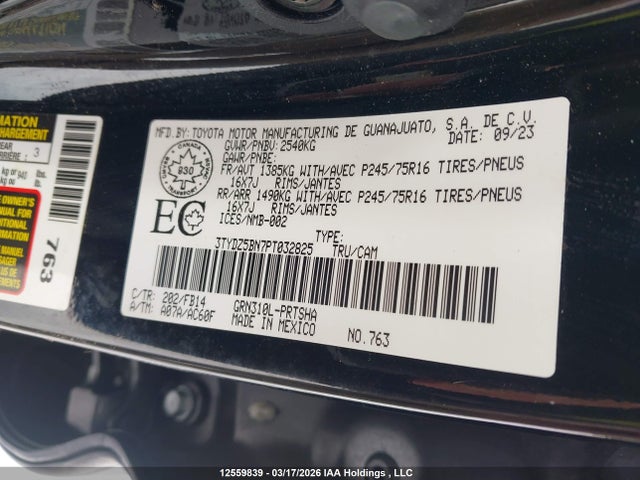Aukcja sprzedaży 2023 Toyota Tacoma, vin: 3TYDZ5BN7PT032825, numer aukcji: 12559839