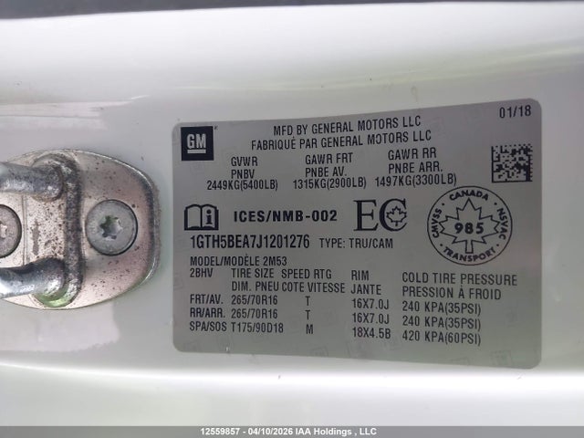 Aukcja sprzedaży 2018 Gmc Canyon, vin: 1GTH5BEA7J1201276, numer aukcji: 12559857
