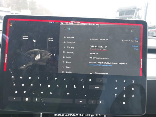 5YJYGDEF0LF034612 Tesla Model Y Long Range/performance