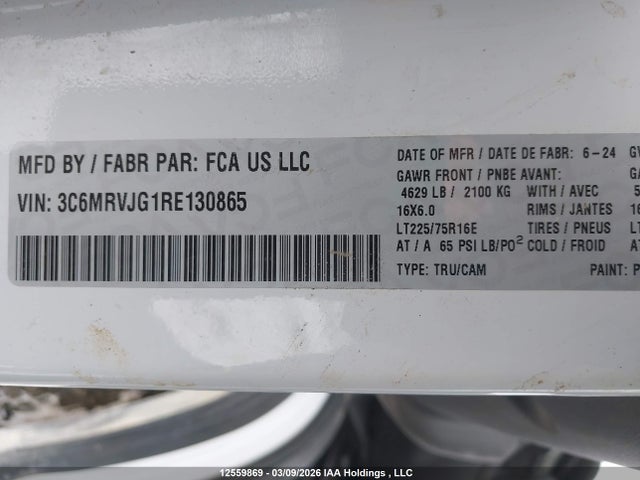 3C6MRVJG1RE130865 RAM Promaster 3500 High Roof