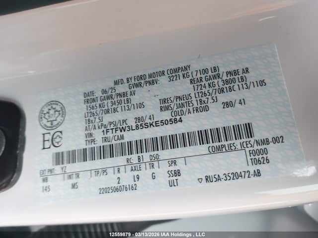 1FTFW3L85SKE50584 Ford F150 Xlt