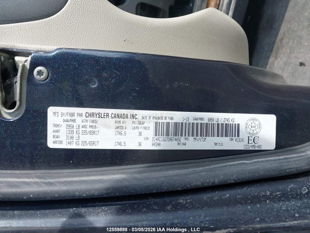 12559888 :رقم المزاد ، 2C4RC1GG7DR674052 vin ، 2013 Chrysler Town & Country Limited مزاد بيع