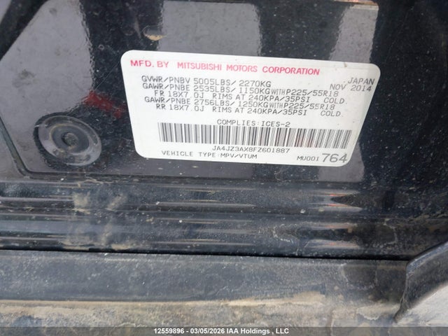 JA4JZ3AX8FZ601887 Mitsubishi Outlander Se