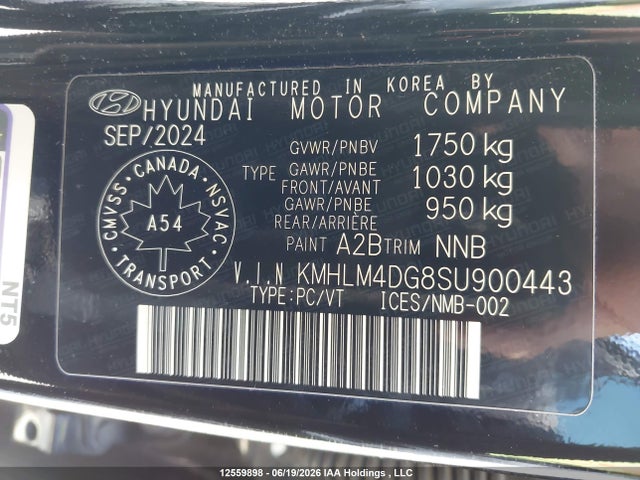 2025 Hyundai Elantra მანქანა იყიდება აუქციონზე, vin: KMHLM4DG8SU900443, აუქციონის ნომერი: 12559898