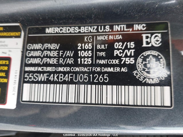 55SWF4KB4FU051265 Mercedes-Benz C 300 4matic