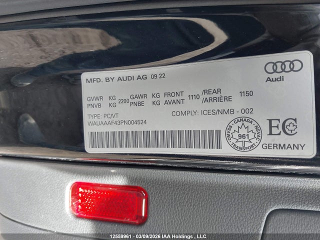 WAUAAAF43PN004524 Audi A4