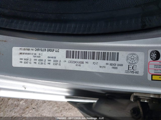 Aukcja sprzedaży 2012 Dodge Avenger Sxt, vin: 1C3CDZCB4CN103386, numer aukcji: 12560002
